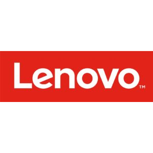 Lenovo logo in red color with a white background